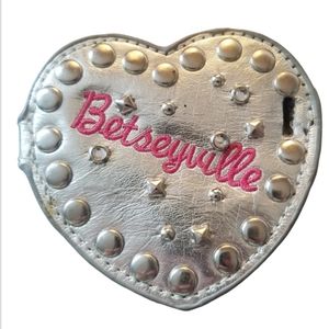 Betsey Johnson Vintage Silver Heart Luggage Tag